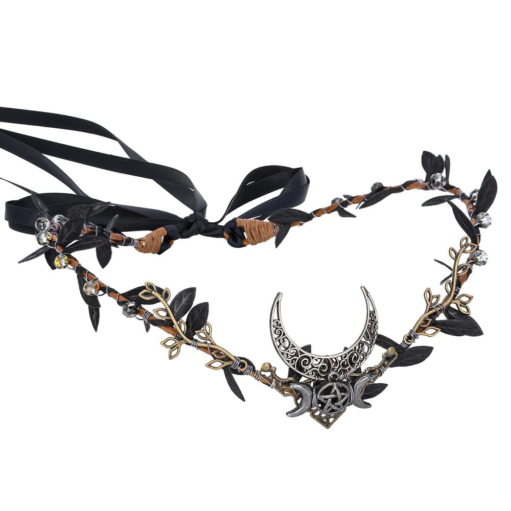 5099 Handmade Moon Elf Headpiece - Woodland Forest Crown Fairy Goddess